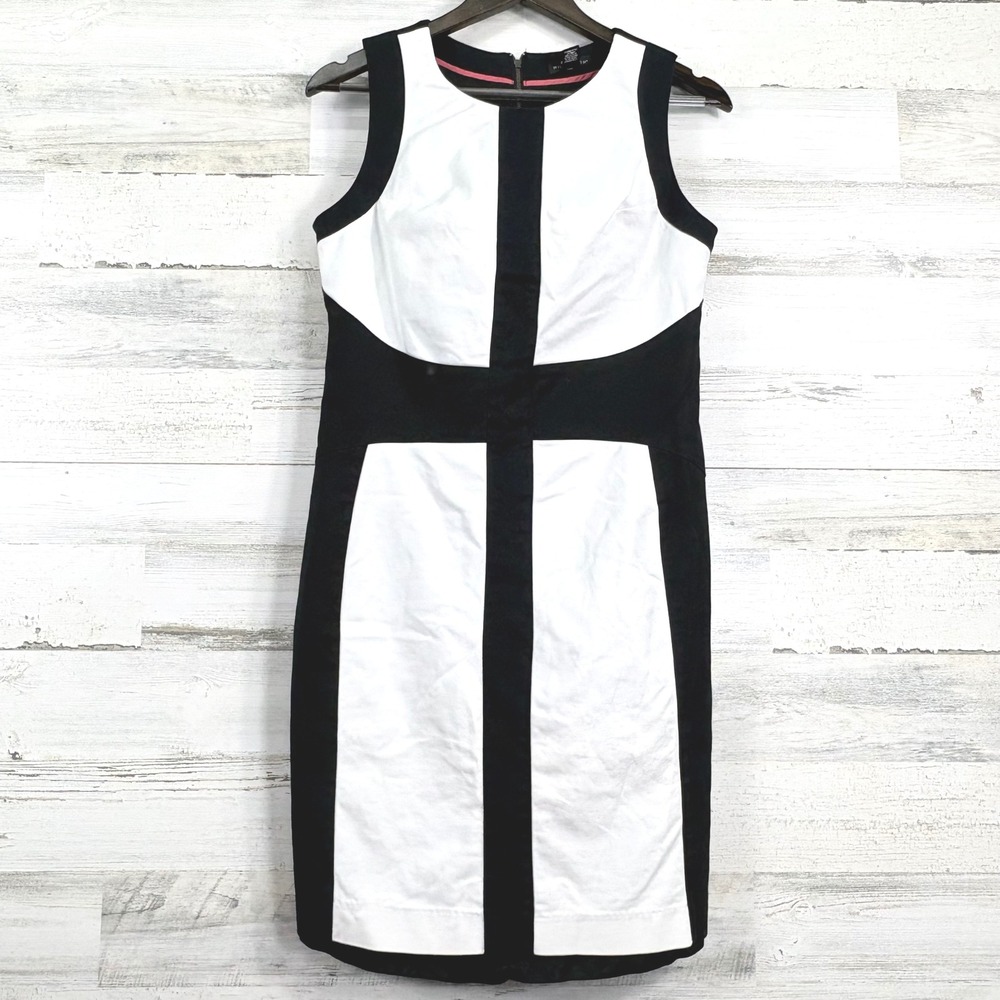 Willi Smith Black & White‎ Colorblock Sleeveless Sheath Pencil Dress Career Sz 8